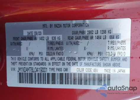 2020 Mazda Mx-5 Miata Rf Grand Touring из США, поврежденный, VIN JM1NDAM78L0419001